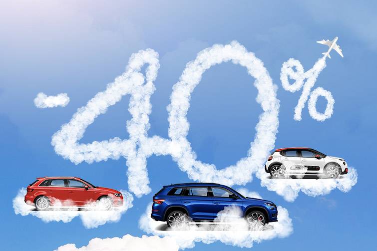 Rent a vehicle at 40% lower prices